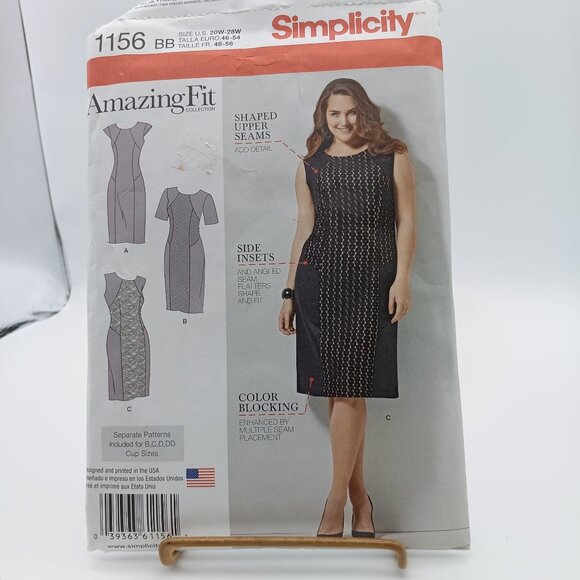 UNCUT Sewing PATTERN Simplicity 1156, Amazing Fit Womens 2015 Dress, Plus Size - Picture 1 of 2